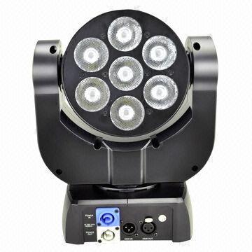 LED Moving Head light with Osram Ostar 10W 7 Pieces RGBW 4-in-1 LEDs, Narrow Beam Effect, Fast Speed