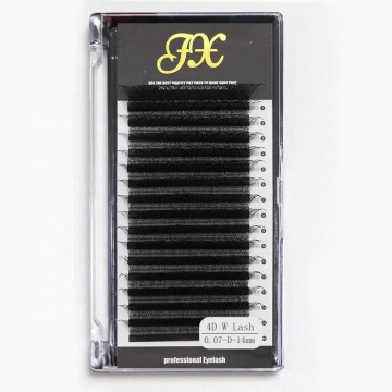 Premium Korean PBT Mink Handmade 4D W Matte Black Eyelash Extensions with Private Logo