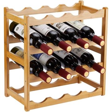 Wine Bottle Holder Wood Wine Storage Organizer