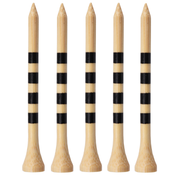 Factory Direct White and Red Striped Bamboo Golf Tees (100Pcs/Bag) - Unbreakable 2-3/4 to 3-1/4 Inch Golf Tee Holder for Golfers