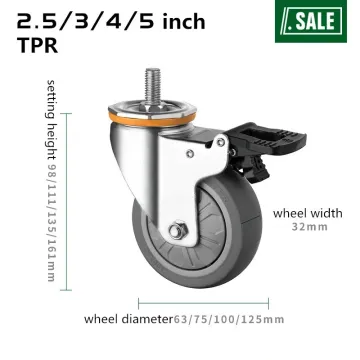 5 -дюймовый TPR Caster Wheel для больницы и школы и отеля