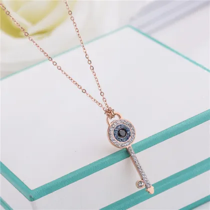 Wholesale Key Jewelry Necklace Rose Gold With Diamonds