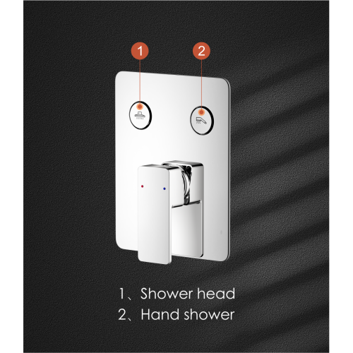 Push Shower Valve 2 Way Soft Square Concealed Shower Diverter Valve Manufactory