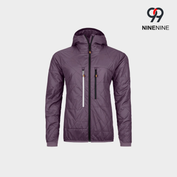 Women's Geometric Quilted Hooded Insulated Jacket
