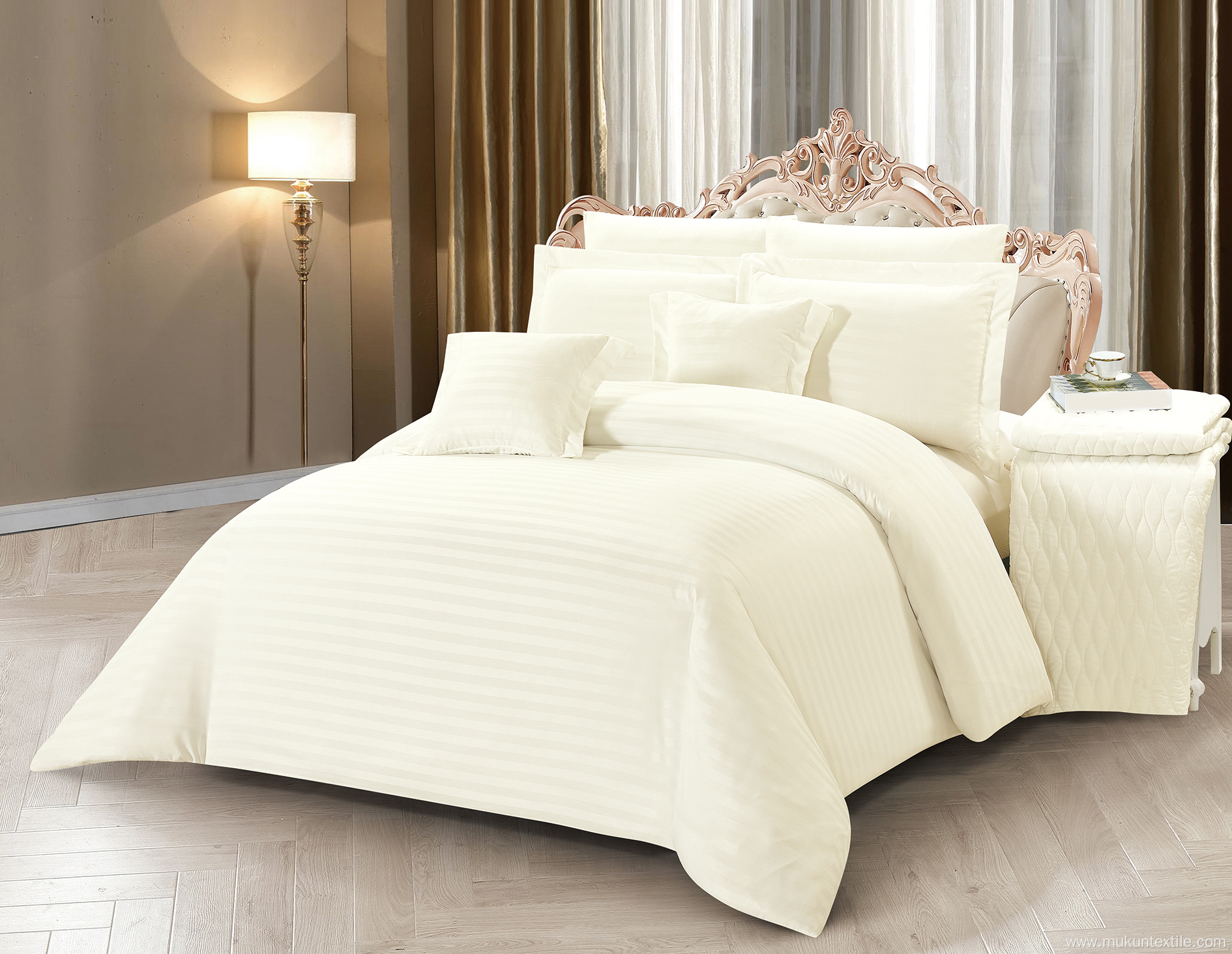 Hotel cotton bed linen and quilt cover set