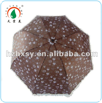 Chocolate Color Full Body 3 Foldable Parasol Umbrella