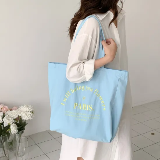 Plain Oversize Custom Logo Canvas Cotton Tote Bag