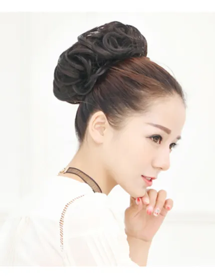 Cheap Buns Chignon Synthetic Ponytail Extensions Elastic Curly Scrunchie Messy Wavy Wrap Synthetic Flexible Hair For Women Party