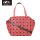 Diamond pattern geometric waterproof leather handbag