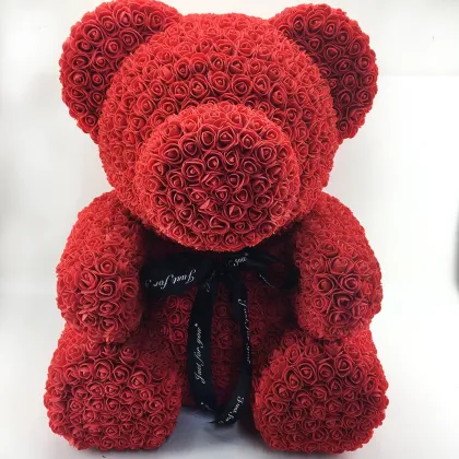 70cm Giant Teddy Bear & Foam Rose Gift Set