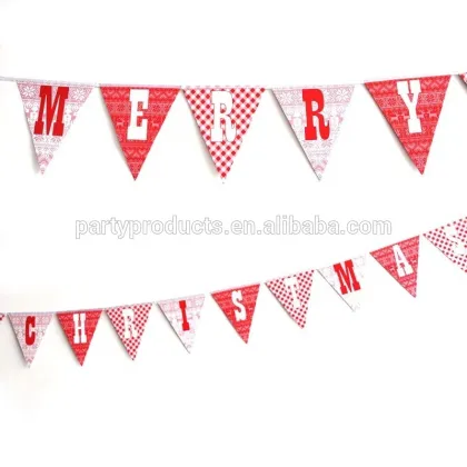 Paper Bunting "Merry Christmas" Party Hanging Decoration Bunting