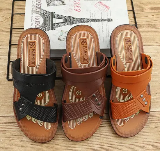 Personalized Men's Summer Outdoor Sandals: Anti-Slip Leather Pattern Design