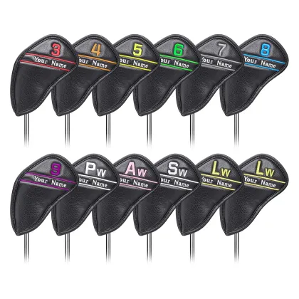 Custom Logo Golf Club Headcovers - Thick Synthetic Leather for Ping Clubs & More (12 Pcs)