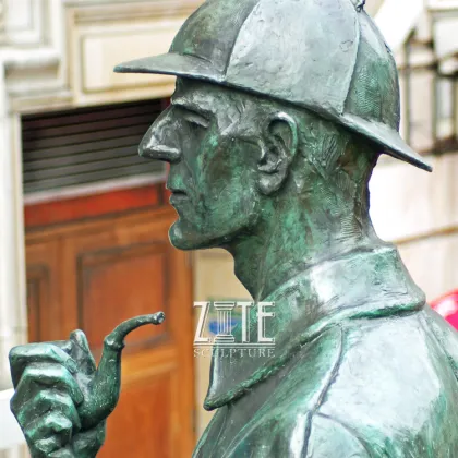 Outdoor garden famous bronze sherlock holmes statue