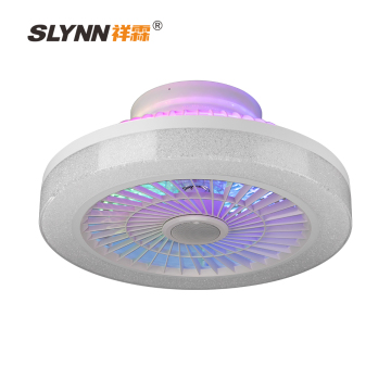SLYNN Ceiling LED Fan Light: RGB Intelligent Dimming and Remote Control for Modern Home Decor
