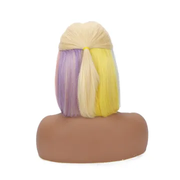 Cheap Short Blonde 613 Human Hair Lace Front Wig # 1B 613 Pink Blue Grey Hot Pink Neon Purple Rainbow Hair Ombre Color Bob Wig