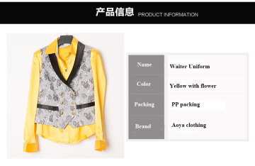 Long Sleeve Bar Restaurant waiter uniform