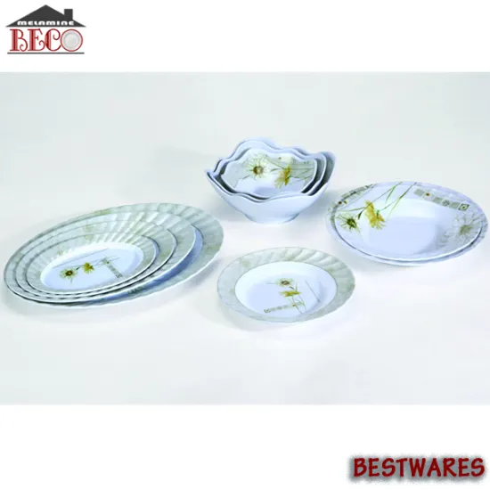 2015 New arrival flower pattern melamine dinnerware set for camping