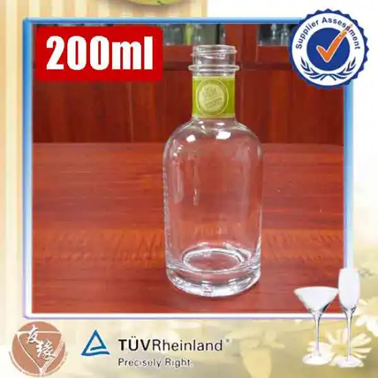 Super flint glass round painting color decal frosting screw top hot sauce food storage empty bottles 200ml