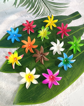 4" Hot Selling Handmade Foam Plumeria Hair Pick