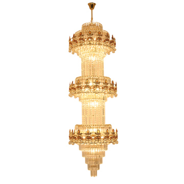 Large Gold Imperial Crystal Chandelier for Hotel or Luxury Living Room