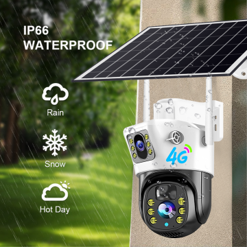 Best Selling 4G SIM Solar Powered PTZ Security Camera with Spotlight and IR Vision