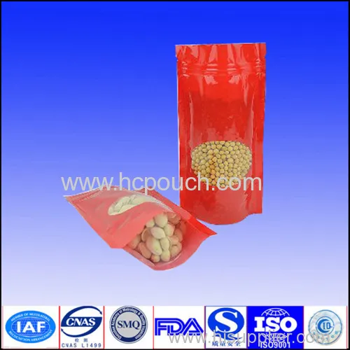 Dried Fruit And Nut Stand Up Packaging Bags With Front Clear Window 