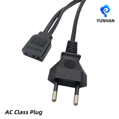 Kabel Daya Kompak Dua Pin Bulat Eropa