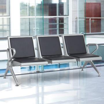 Gold Wood Frame Leather Double Seats for Waiting Areas