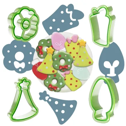 Plastic Christmas Fondant Biscuit Dough Clay Cutter Mold for Royal Icing Decorating