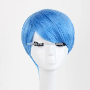 MPW-0025 carnival halloween women party short bob blue china doll wig