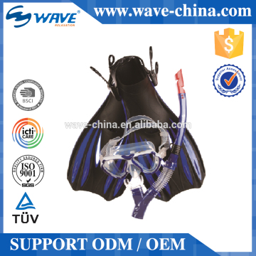 New style good qualiy Customized adult diving set mask snorkel and fins supplier