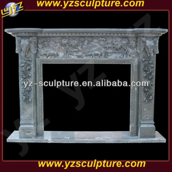 blue stone antique fireplace round