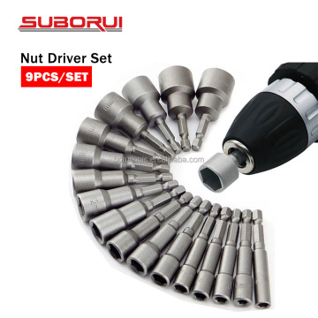 5mm-13mm Hex Shank Impact Screw Socket Kit - Magnetic Nut Driver for Power Drill
