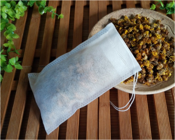 biodegradable white non woven bag with string for tea