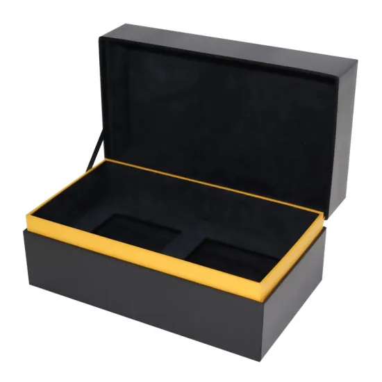 Custom Square Black Chipboard Boxes with Lids