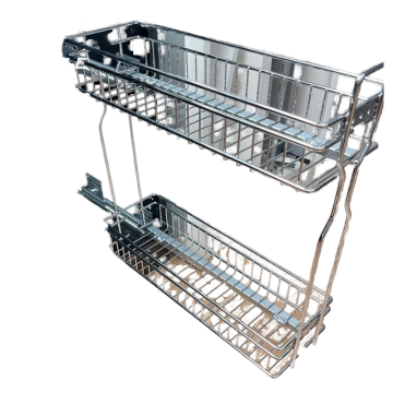 Side Pull Kitchen Basket - Organize Utensils with Pull Out Kitchen Organizer Storage Basket
