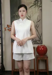 Vintage Embroidered Silk Womens Shorts