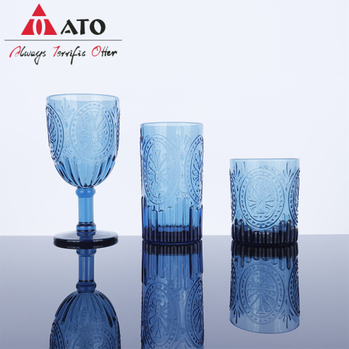 Embossed Customized Hotel Use Colored Glass Cup