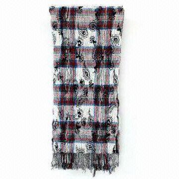 Woven Jacquard Scarf, Made of Woven Jacquard, Measures 50 x 180 + 10 x 2cm