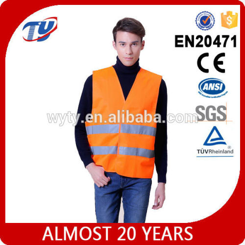 2016 fluorescent high-vis en471 orange traffic safety vest