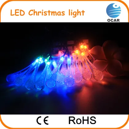 waterproof holiday lighting led rain drop string light
