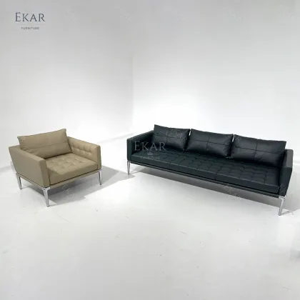 Timeless Elegance: Solid Wood Multi-Layer Pine Black Sofa