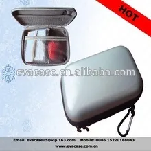 Silver waterproof PU case for digital camera and accessories of custom eva case for camera case of hard eva camera box