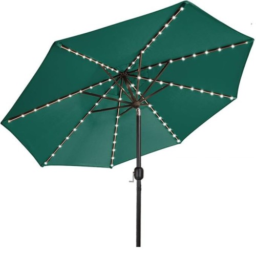 Center pillar umbrella with colorful lights
