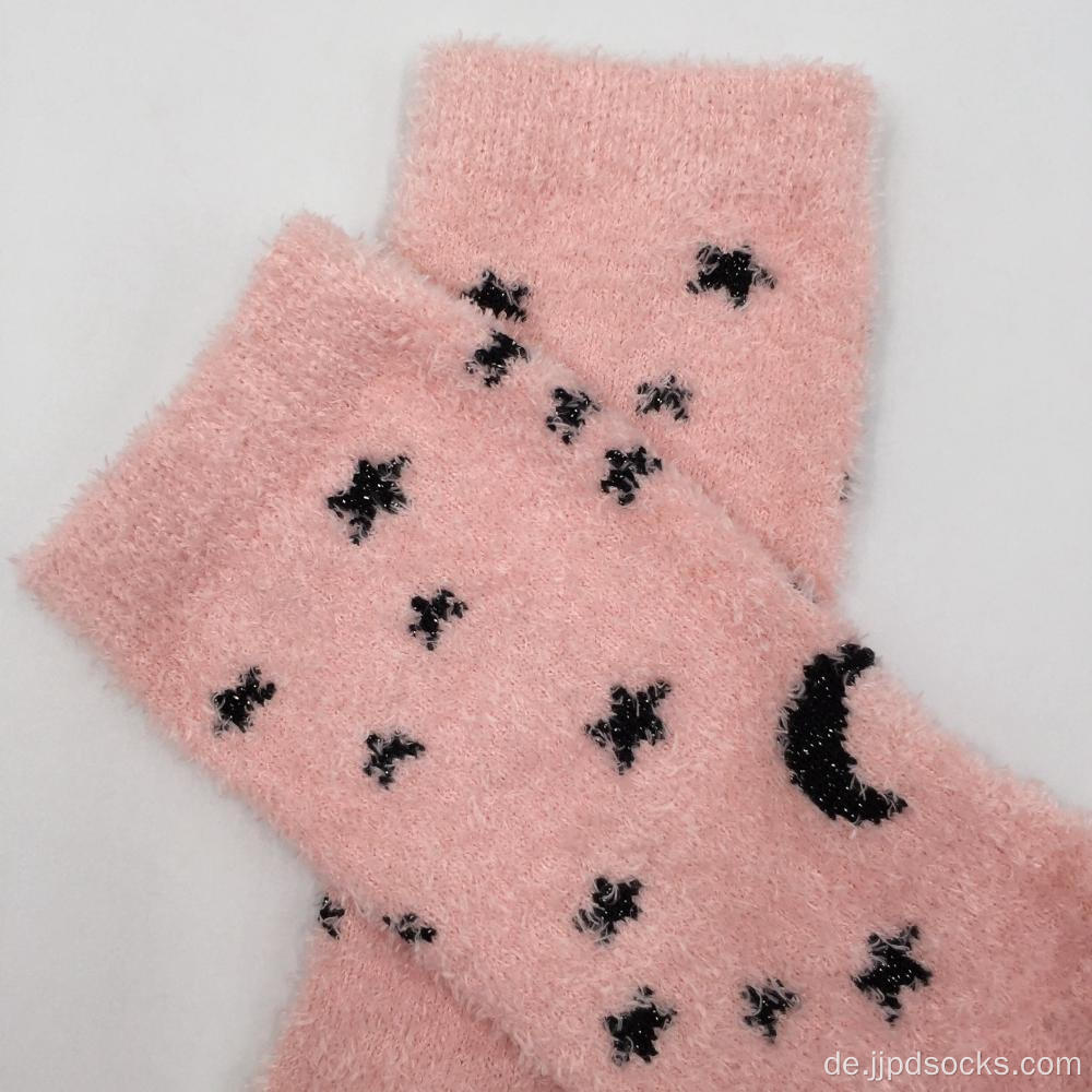 Mond und Stern mit Lurex gemütlichen Socken