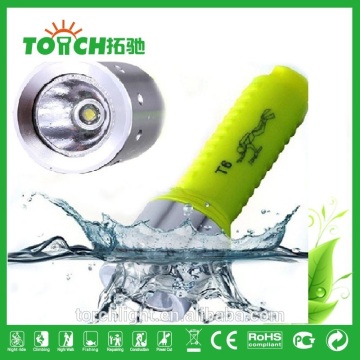 underwater diving flashlight super bright cre e T6 for 18650 battary super waterproof mini body diving led lamp
