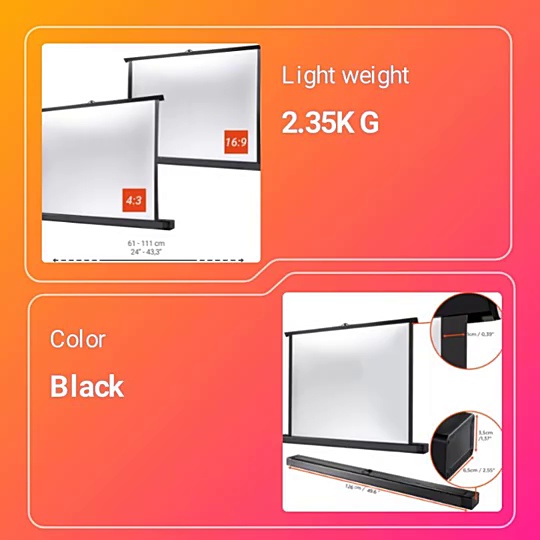 50inch Desktop movie screen