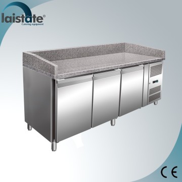3 Doors Refrigerated Pizza Prep Table With Marble Top