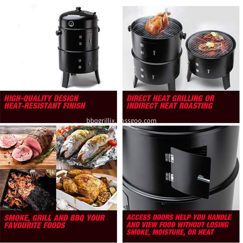 3 In 1 Smoker Grill BBQ